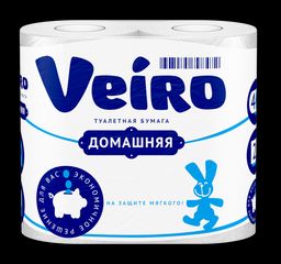 VEIRO т/бумага 2-сл. Домашняя ( 4 рул.) Белая