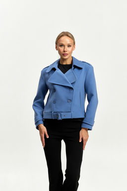 Полупальто женское демисезонное 25999 (пепельный/ёлочка) - Kankan фото 32