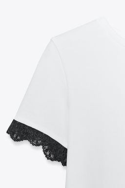 LACE SLEEVE T-SHIRT - Zara фото 7