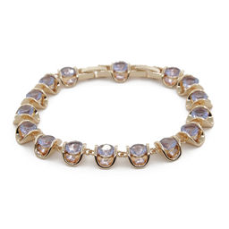 Александрит, браслет Кимберли, покрытие под золото, длина 16см