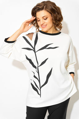 Туника Liliana 1495 бело-черный