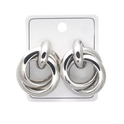 Серьги элегантные 18*27мм серебристые, 8г