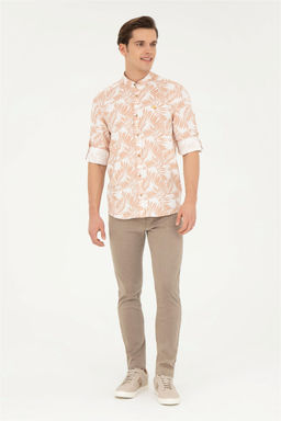 Мужская рубашка светло-коричневого цвета с длинным рукавом - U.s. polo assn фото 4