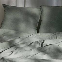 Наволочка SL Home «Деним», 70×70+2 см, оливковая, жатый хлопок
