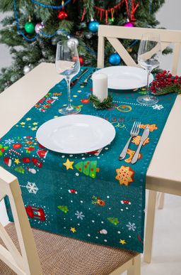 Дорожка на стол из рогожки 145x45 Happy Fox Home  фото 20