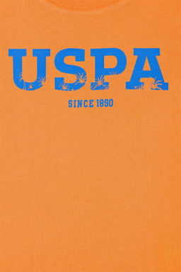 Детская оранжевая футболка с круглым вырезом Неожиданная скидка в корзине - U.s. polo assn фото 5