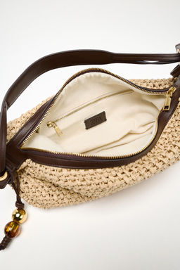WOVEN TOTE BAG WITH CHARM - Zara фото 5