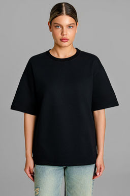 Арт. 3-302/2 Футболка женская оверсайз 44-50 (4 шт) Цвет:черный - Калинка фото 8