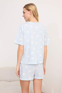 Trendyolmilla Cok Renkli %100 Pamuklu Y?ld?z Desenli Sortlu Orme Pijama Tak?m? THMSS22PT0501  фото 45