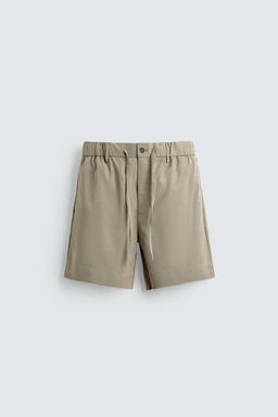 BERMUDA RELAXED FIT EFECTO LAVADO / Beige
