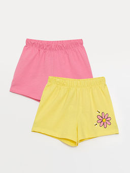 Beli Lastikli ?i?ekli K?z Bebek ?ort 2li