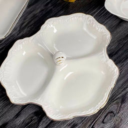 Менажница 27см АВРОРА ЗОЛОТО в под.уп. Фарфор арт.305-064 /Lenardi/