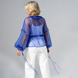 Жакет из полупрозрачной ткани Вершина восхищения (sky) - Charutti фото 5