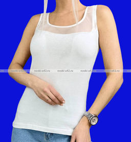 Цена за 1 шт. Майки женские Miss Emma Турция Кружево арт. 9133 белые