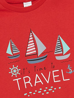 Bisiklet Yaka K?sa Kollu Bask?l? Erkek Bebek Ti??rt - Waikiki фото 2