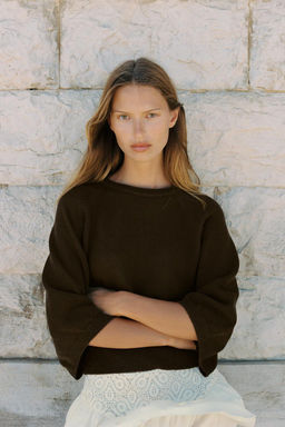 KNIT SWEATER WITH LOOSE-FIT SLEEVES - Zara фото 12