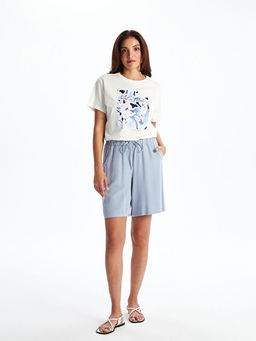 Beli Lastikli Keten Kar???ml? Kad?n ?ort