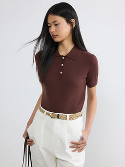 Polo Yaka Kad?n Triko Kazak