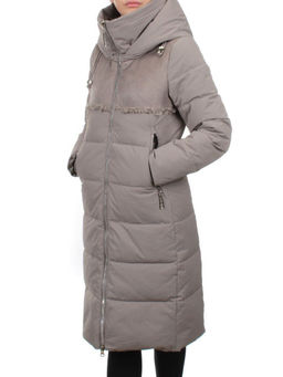 23-636 GRAY/BEIGE Пальто зимнее женское (холлоффайбер 150 гр., искусственная дубленка) - Fashion фото 5