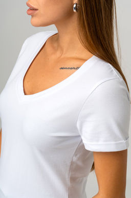 Женская футболка с V образным вырезом Happyfox