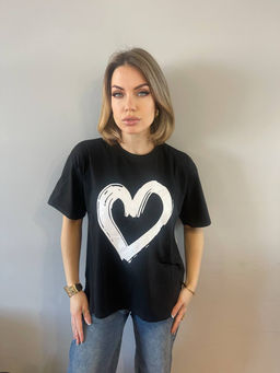 K12342 Футболка OVER SIZE (хлопок) ЧЕРНЫЙ