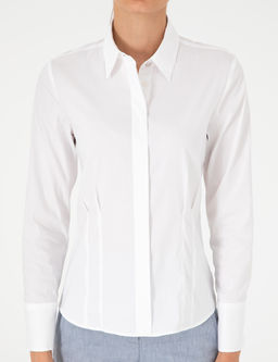 Beyaz Slim Fit Uzun Kollu G_mlek