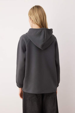 Ekru Kal?n Ici Polarl? Kapusonlu Kordonlu Orme Sweatshirt TWOAW26SW00129 - Trendyolmilla фото 8