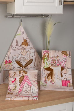 К-т полотенец Девочки 50*60 см. - 3 шт. вафля хлопок 100% - Лен поволжья фото 3