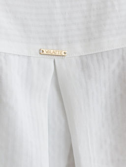 Блузка с кулиской по низу из эластичного хлопка - Vilatte фото 4