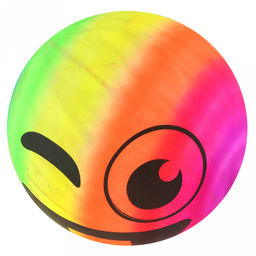 Мяч игровой Смайлик д18см, радужный, ПВХ (Китай) - Домашняя мода фото 3
