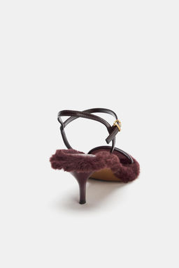 FAUX FUR SOLE HEELED SANDALS - Zara фото 6