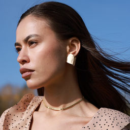 Серьги металл Геометрия заворот, цвет золото - Queen fair фото 4