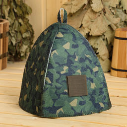 Шапка для бани и сауны Камуфляж, полиэфир, шерсть