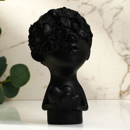 Бюст полистоун Фигура: Человек с сердцем, чёрная, 12?6.5?22 см