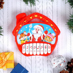 Пианино Новый год, звуковые эффекты, цвет красный, в пакете