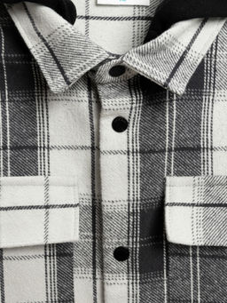 ACOOLA / Сорочка верхняя детская для мальчиков Simum серая клетка  фото 5