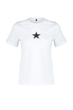 TRENDYOLMILLA Antrasit %100 Pamuk Y?ld?z Bask?l? Regular/Normal Kal?p Bisiklet Yaka Orme T-Shirt TWOSS24TS00095  фото 17