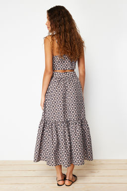 TRENDYOLMILLA Cok Renkli Desenli Klos Maxi Boy Dokuma Etek TWOSS24ET00060 фото 6