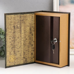 Шкатулка книга - сейф «Цветение», дерево и искусственная кожа, с замком, 27×18×7 см