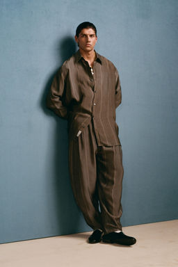 PANTAL?N JACQUARD CUPRO WILLY CHAVARRIA X ZARA / Verde gris