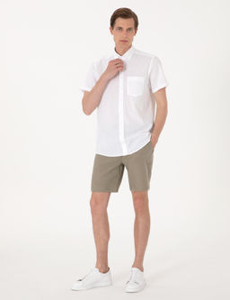 Beyaz Keten Kar___ml_ Regular Fit K_sa Kollu G_mlek - Pierre cardin фото 4