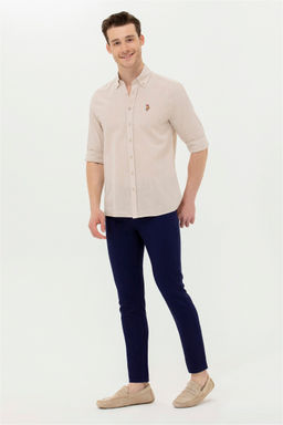 Мужские темно-синие брюки из плотной ткани