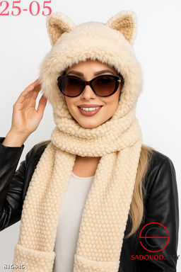 Шапка с отворотом и с ушками - Bruno фото 3