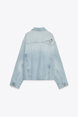TRF RIPPED DENIM OVERSHIRT - Zara фото 4