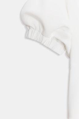 VESTIDO MIDI MANGA ABULLONADA / Blanco roto - Zara фото 8