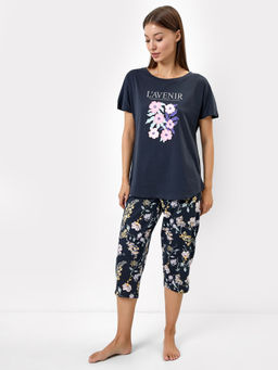 Комплект женский (бриджи, джемпер) в сером оттенке с цветами - Mark formelle фото 2