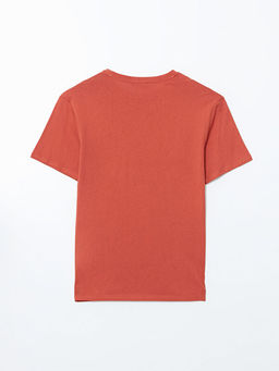 Bisiklet Yaka K?sa Kollu Bask?l? Penye Erkek Ti??rt