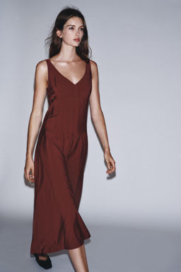 DRAWSTRING MIDI DRESS - Zara фото 9