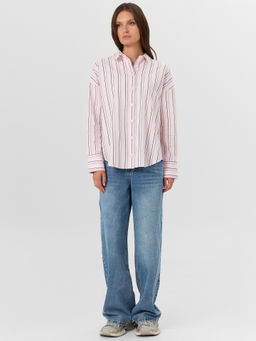 Рубашка женская розовая в полоску - Mark formelle фото 3