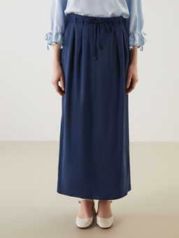 Beli Lastikli Keten G?r?n?ml? Etek